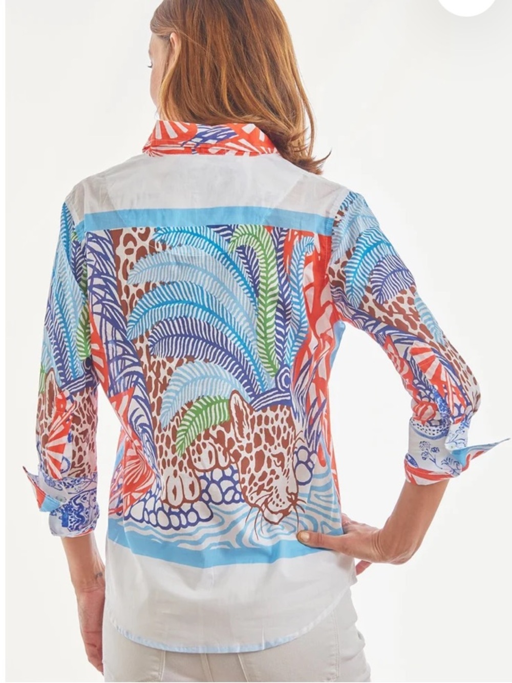 Tizzie Lizzie 3/4 Sleeve Rome Shirt Cheetah Shirt Size Small - Picture 3 of 6